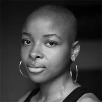 Black-and-white portrait of Viviane Bossina