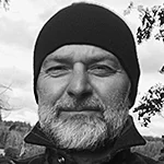 Black and white photo of Henrik Håkansson, Animation Director at Machinegames